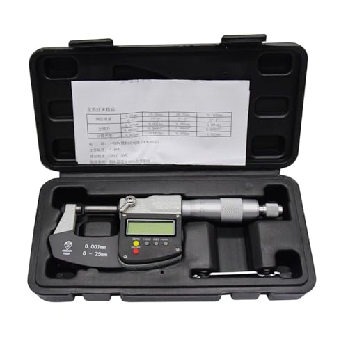 WDSOPK Mikrometer-Messschieber Ip 65 Außenmikrometer 0-25 Mm Digitaler Mikrometer-Messschieber Mit Großem Bildschirm Mikrometer-Hartmetall 0,001 Mm Messwerkzeuge Wiederholbare M（0-25Mm-1） von WDSOPK