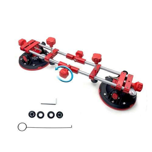 WDSOPK Nahtsetzer, 90–180 Grad, Steinnahtsetzer, 8-Zoll-Vakuum-Saugnapfsetzer Zum Verbinden Von Boden- Und Arbeitsplatten Mit Druckmesser, Handwerkzeug, Langlebig（Without Suitcase-2 Pcs） von WDSOPK