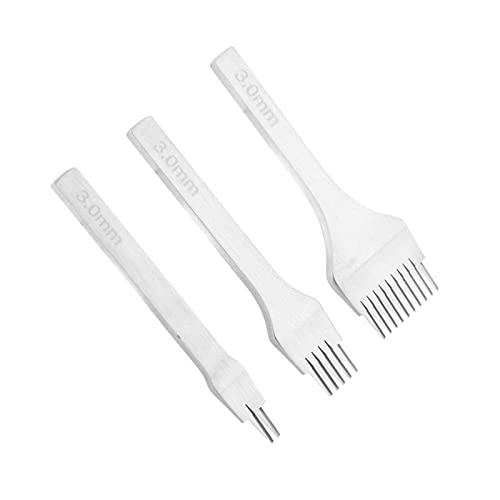 Stanzwerkzeug-Set für Lederarbeiten, weißer Stahl, Nähmeißel-Set mit Spitzenlöchern zum Basteln, ideal zum Nähen, 3 Größen von WDWDW