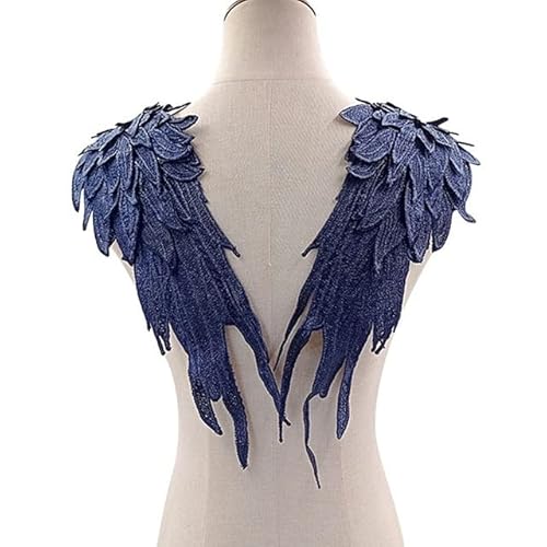 WDWDW Stickapplikation, Brautspitze, 2 Stück/Set, Engelsflügel, Nähen, Blumenkragen, Aufnäher für Hochzeit, Party, Kleid, Brautkleid, Kleidung, DIY, Basteln von WDWDW