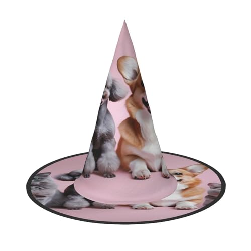 Halloween-Hexenhut, Weihnachtsmannmütze, Premium-Oxford-Gewebe, verstellbar, weich und bequem, für Partys, Karneval, Cosplay und Feiertagsveranstaltungen, 33 cm hoch, leicht, einfach zu tragen, 1 Halloween-Hexenhut, Weihnachtsmannmütze, Premium-Oxford-Gewebe, verstellbar, weich und bequem, für Partys, Karneval, Cosplay und Feiertagsveranstaltungen, 33 cm hoch, leicht, einfach zu tragen, 1 von WDXQHY