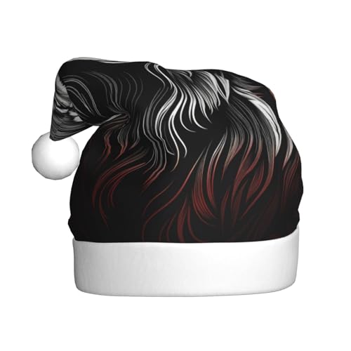 WDXQHY Alpha Wolf Weihnachtsmütze für Erwachsene, Plüsch, festliche Feiertagsdekoration und Partyzubehör, Weihnachtsmütze für Erwachsene, Feiertagsparty-Dekorationen WDXQHY Alpha Wolf Weihnachtsmütze für Erwachsene, Plüsch, festliche Feiertagsdekoration und Partyzubehör, Weihnachtsmütze für Erwachsene, Feiertagsparty-Dekorationen von WDXQHY