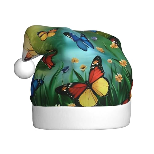 WDXQHY Bunte Schmetterlinge, fliegende Weihnachtsmütze für Erwachsene, Plüsch, festliche Feiertagsdekoration und Party-Accessoire, Weihnachtsmütze für Erwachsene, Feiertagsparty-Dekorationen WDXQHY Bunte Schmetterlinge, fliegende Weihnachtsmütze für Erwachsene, Plüsch, festliche Feiertagsdekoration und Party-Accessoire, Weihnachtsmütze für Erwachsene, Feiertagsparty-Dekorationen von WDXQHY