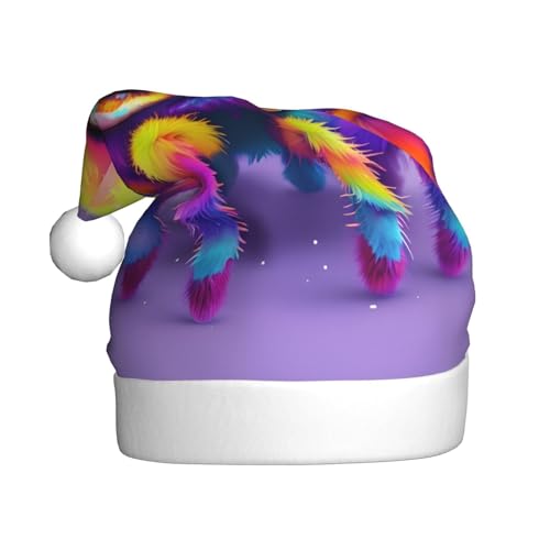 WDXQHY Bunte Spinne für Erwachsene, Plüsch-Weihnachtsmütze, festliche Feiertagsdekoration und Partyzubehör, Weihnachtsmütze für Erwachsene, Feiertagsparty-Dekorationen WDXQHY Bunte Spinne für Erwachsene, Plüsch-Weihnachtsmütze, festliche Feiertagsdekoration und Partyzubehör, Weihnachtsmütze für Erwachsene, Feiertagsparty-Dekorationen von WDXQHY