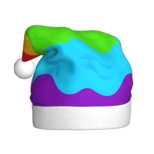 WDXQHY Bunte Wellen-Weihnachtsmütze für Erwachsene, festliche Feiertagsdekoration und Partyzubehör, Weihnachtsmütze für Erwachsene, Feiertagsparty-Dekorationen WDXQHY Bunte Wellen-Weihnachtsmütze für Erwachsene, festliche Feiertagsdekoration und Partyzubehör, Weihnachtsmütze für Erwachsene, Feiertagsparty-Dekorationen von WDXQHY