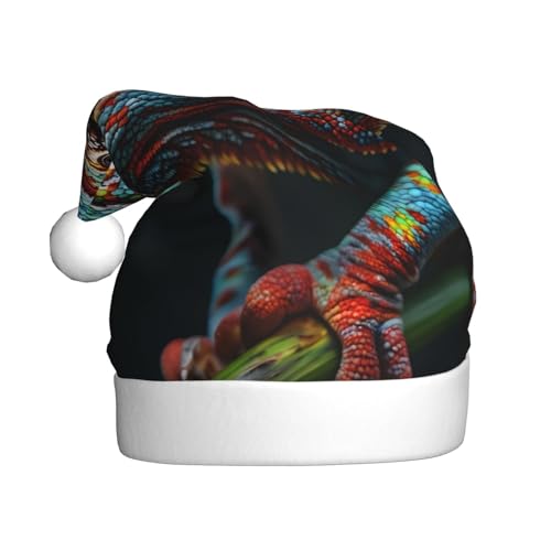 WDXQHY Chamäleon Weihnachtsmütze für Erwachsene, Plüsch, festliche Feiertagsdekoration und Partyzubehör, Weihnachtsmütze für Erwachsene, Feiertagsparty-Dekorationen WDXQHY Chamäleon Weihnachtsmütze für Erwachsene, Plüsch, festliche Feiertagsdekoration und Partyzubehör, Weihnachtsmütze für Erwachsene, Feiertagsparty-Dekorationen von WDXQHY