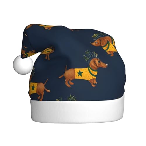 WDXQHY Dackel Weihnachtsmütze für Erwachsene, Plüsch, festliche Feiertagsdekoration und Partyzubehör, Weihnachtsmütze für Erwachsene, Feiertagsparty-Dekorationen WDXQHY Dackel Weihnachtsmütze für Erwachsene, Plüsch, festliche Feiertagsdekoration und Partyzubehör, Weihnachtsmütze für Erwachsene, Feiertagsparty-Dekorationen von WDXQHY