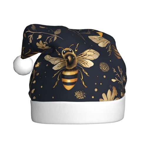 WDXQHY Golden Bee Weihnachtsmütze für Erwachsene, Plüsch, festliche Feiertagsdekoration und Partyzubehör, Weihnachtsmütze für Erwachsene, Feiertagsparty-Dekorationen WDXQHY Golden Bee Weihnachtsmütze für Erwachsene, Plüsch, festliche Feiertagsdekoration und Partyzubehör, Weihnachtsmütze für Erwachsene, Feiertagsparty-Dekorationen von WDXQHY
