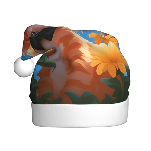WDXQHY Niedliche orangefarbene Katze für Erwachsene, Plüsch-Weihnachtsmütze, festliche Feiertagsdekoration und Partyzubehör, Weihnachtsmütze für Erwachsene, Feiertagsparty-Dekorationen WDXQHY Niedliche orangefarbene Katze für Erwachsene, Plüsch-Weihnachtsmütze, festliche Feiertagsdekoration und Partyzubehör, Weihnachtsmütze für Erwachsene, Feiertagsparty-Dekorationen von WDXQHY