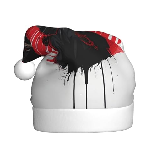 WDXQHY Ninja and the Red Sun Weihnachtsmütze für Erwachsene, Plüsch, festliche Feiertagsdekoration und Partyzubehör, Weihnachtsmütze für Erwachsene, Feiertagsparty-Dekorationen WDXQHY Ninja and the Red Sun Weihnachtsmütze für Erwachsene, Plüsch, festliche Feiertagsdekoration und Partyzubehör, Weihnachtsmütze für Erwachsene, Feiertagsparty-Dekorationen von WDXQHY