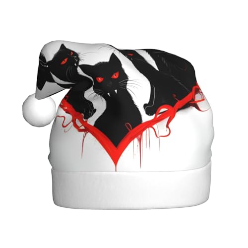 WDXQHY Schwarze Katze, Familie, Plüsch-Weihnachtsmütze, festliche Feiertagsdekoration und Partyzubehör, Weihnachtsmütze für Erwachsene, Feiertagsparty-Dekorationen WDXQHY Schwarze Katze, Familie, Plüsch-Weihnachtsmütze, festliche Feiertagsdekoration und Partyzubehör, Weihnachtsmütze für Erwachsene, Feiertagsparty-Dekorationen von WDXQHY