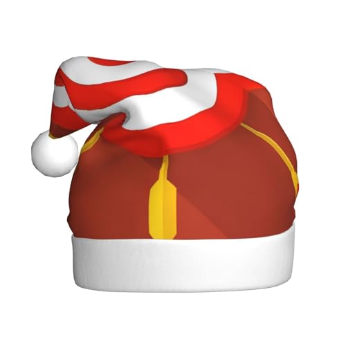 WDXQHY Weihnachtsmütze für Erwachsene, Motiv: Bull's-Eye, Plüsch, festliche Feiertagsdekoration und Party-Accessoire, Weihnachtsmütze für Erwachsene, Feiertagsparty-Dekorationen WDXQHY Weihnachtsmütze für Erwachsene, Motiv: Bull's-Eye, Plüsch, festliche Feiertagsdekoration und Party-Accessoire, Weihnachtsmütze für Erwachsene, Feiertagsparty-Dekorationen von WDXQHY