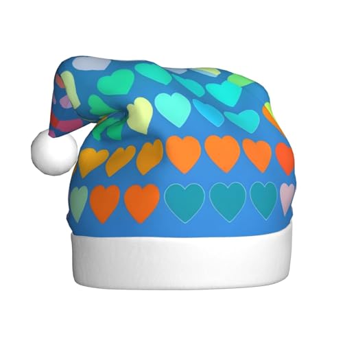 WDXQHY Weihnachtsmütze für Erwachsene, Motiv: kleines farbiges Herz, Plüsch, festliche Feiertagsdekoration und Partyzubehör, Weihnachtsmütze für Erwachsene, Feiertagsparty-Dekorationen WDXQHY Weihnachtsmütze für Erwachsene, Motiv: kleines farbiges Herz, Plüsch, festliche Feiertagsdekoration und Partyzubehör, Weihnachtsmütze für Erwachsene, Feiertagsparty-Dekorationen von WDXQHY