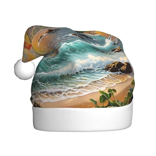 WDXQHY Weihnachtsmütze für Erwachsene, Motiv: tropischer Strand, Plüsch, festliche Feiertagsdekoration und Partyzubehör, Weihnachtsmütze für Erwachsene, Feiertagsparty-Dekorationen WDXQHY Weihnachtsmütze für Erwachsene, Motiv: tropischer Strand, Plüsch, festliche Feiertagsdekoration und Partyzubehör, Weihnachtsmütze für Erwachsene, Feiertagsparty-Dekorationen von WDXQHY