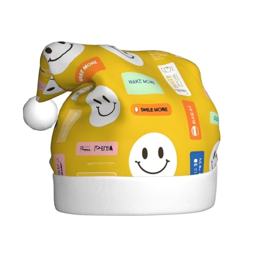 WDXQHY Weihnachtsmütze mit Smiley-Gesicht, für Erwachsene, Plüsch, festliche Feiertagsdekoration und Partyzubehör, Weihnachtsmütze für Erwachsene, Feiertagsparty-Dekorationen WDXQHY Weihnachtsmütze mit Smiley-Gesicht, für Erwachsene, Plüsch, festliche Feiertagsdekoration und Partyzubehör, Weihnachtsmütze für Erwachsene, Feiertagsparty-Dekorationen von WDXQHY