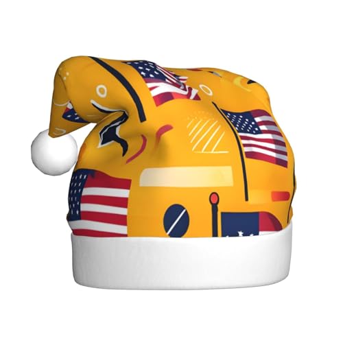WDXQHY Weihnachtsmütze mit amerikanischer Flagge auf Pop, für Erwachsene, festliche Feiertagsdekoration und Partyzubehör, Weihnachtsmütze für Erwachsene, Feiertagsparty-Dekorationen WDXQHY Weihnachtsmütze mit amerikanischer Flagge auf Pop, für Erwachsene, festliche Feiertagsdekoration und Partyzubehör, Weihnachtsmütze für Erwachsene, Feiertagsparty-Dekorationen von WDXQHY