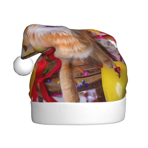 WDXQHY Weihnachtsmütze mit getigertem Katzenmotiv für Erwachsene, Plüsch, festliche Feiertagsdekoration und Partyzubehör, Weihnachtsmütze für Erwachsene, Feiertagsparty-Dekorationen WDXQHY Weihnachtsmütze mit getigertem Katzenmotiv für Erwachsene, Plüsch, festliche Feiertagsdekoration und Partyzubehör, Weihnachtsmütze für Erwachsene, Feiertagsparty-Dekorationen von WDXQHY