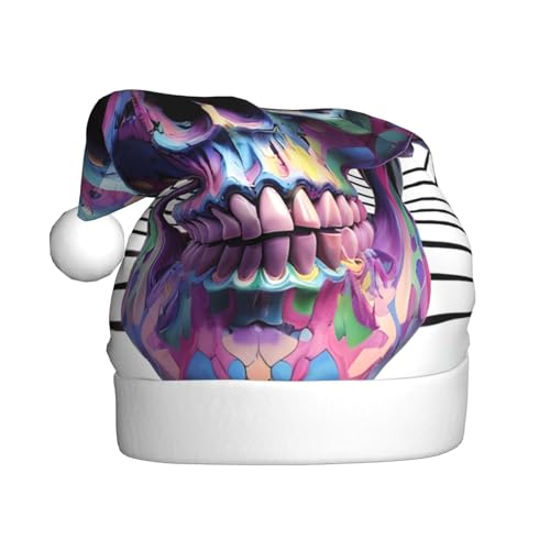 WDXQHY Weihnachtsmütze mit neonfarbenem Totenkopf-Design für Erwachsene, Plüsch, festliche Feiertagsdekoration und Partyzubehör, Weihnachtsmütze für Erwachsene, Feiertagsparty-Dekorationen WDXQHY Weihnachtsmütze mit neonfarbenem Totenkopf-Design für Erwachsene, Plüsch, festliche Feiertagsdekoration und Partyzubehör, Weihnachtsmütze für Erwachsene, Feiertagsparty-Dekorationen von WDXQHY