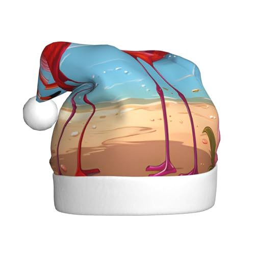 WDXQHY Zwei Flamingos Weihnachtsmütze für Erwachsene, Plüsch, festliche Feiertagsdekoration und Partyzubehör, Weihnachtsmütze für Erwachsene, Feiertagsparty-Dekorationen WDXQHY Zwei Flamingos Weihnachtsmütze für Erwachsene, Plüsch, festliche Feiertagsdekoration und Partyzubehör, Weihnachtsmütze für Erwachsene, Feiertagsparty-Dekorationen von WDXQHY