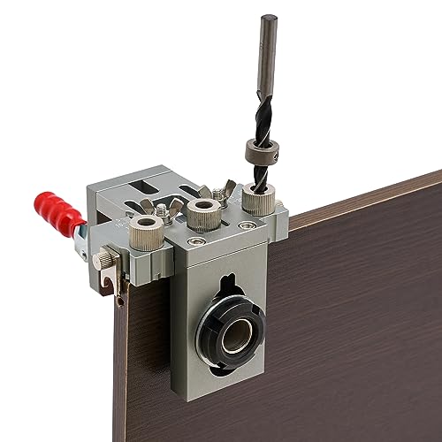 3-In-1 Doweling Jig Kit 5/8/10mm Pocket Hole Jig Kit Bohrer-Kit für Holzbearbeitung Schreiner Flächenverbindungen und exakt Dübellöcher. von WDZCZDoo