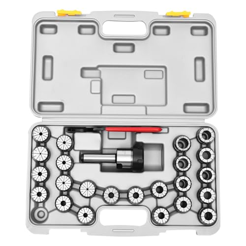 Spannfutter-Set, 23-teilig – Hochpräzise Spannzangen (4-26mm/0.16-1.02in) für Fräsmaschinen & CNC-Graviermaschinen – 45# Stahl, 0.001mm Präzision, mit Werkzeugkasten von WDZCZDoo