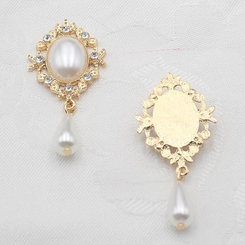 WDZDS 10PCS Pearl Pendant Flatknopf, Flachback -Strass -Cabochon -Barock, Kristallknöpfe für Schmuckherstellung, Nähen Verzierungen WDZDS 10PCS Pearl Pendant Flatknopf, Flachback -Strass -Cabochon -Barock, Kristallknöpfe für Schmuckherstellung, Nähen Verzierungen von WDZDS