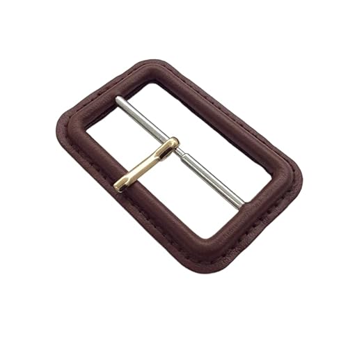 WDZDS 25–60 mm Schwarze/braune Echtleder-Schnalle, mit Leder überzogene Ersatz-Gürtelschnalle, Ersatzleder für die Herstellung von Triglide-Schiebeschnallen von WDZDS