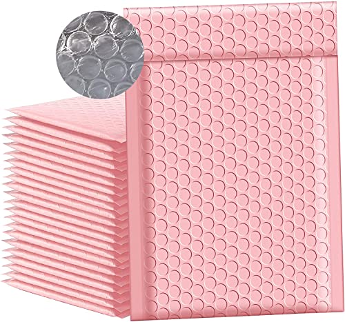 Luftpolsterumschläge Versandtaschen Luftpolster 13 x 18cm Gepolsterte Briefumschläge Bubble Mailers Selbstversiegelnde für Versand Verpackung und Aufbewahrung 50Stk (13 * 18cm, Rosa) von WDZGX