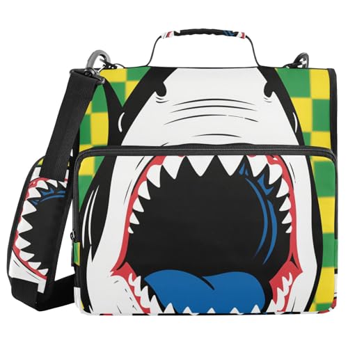 Aktenordner, Organizer mit 3 Ringen, Reißverschluss, 3,8 cm, mit Gurt, wasserdicht, für Schule, Gelb / Grün kariert Aktenordner, Organizer mit 3 Ringen, Reißverschluss, 3,8 cm, mit Gurt, wasserdicht, für Schule, Gelb / Grün kariert von WDdZzyy