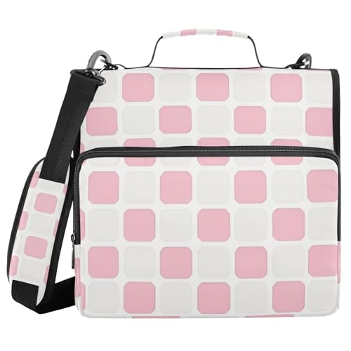 Aktenordner mit 3 Ringen, stabiler Reißverschluss, mit Riemen, mehrere Taschen, Schulbedarf, Organizer für Schule und Büro, 3,8 cm, Rosa Aktenordner mit 3 Ringen, stabiler Reißverschluss, mit Riemen, mehrere Taschen, Schulbedarf, Organizer für Schule und Büro, 3,8 cm, Rosa von WDdZzyy