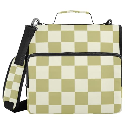 Aktenordner mit Reißverschluss, 3 Ringe, 3,8 cm, mit Schultergurt, mehrere Taschen, Reißverschluss, Portfolio für die Schule, Khaki / Beige Aktenordner mit Reißverschluss, 3 Ringe, 3,8 cm, mit Schultergurt, mehrere Taschen, Reißverschluss, Portfolio für die Schule, Khaki / Beige von WDdZzyy