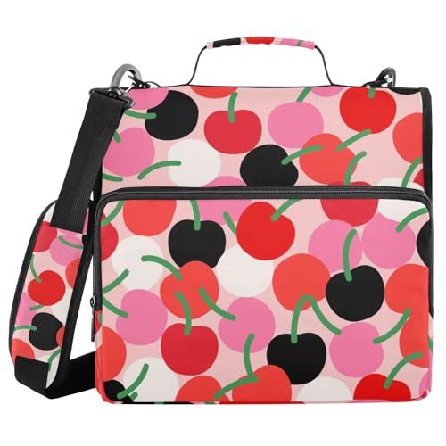 Cartoon Cute Cherry Red 3 Ringe Ordner mit Reißverschluss mit Griff Laege Kapazität Dokumentenmappe Organizer für Büro Schule Cartoon Cute Cherry Red 3 Ringe Ordner mit Reißverschluss mit Griff Laege Kapazität Dokumentenmappe Organizer für Büro Schule von WDdZzyy