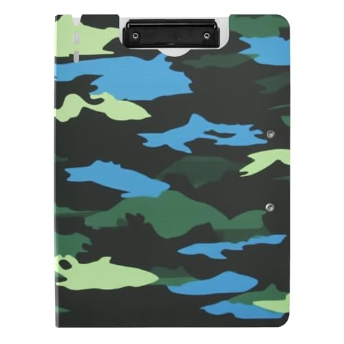 Clipolio Faltbares Klemmbrett mit Aufbewahrung, grünes Camouflage-Muster, A4, doppelte Metall-Clips, Stifthalter, Still-Clipboard mit Abdeckung Clipolio Faltbares Klemmbrett mit Aufbewahrung, grünes Camouflage-Muster, A4, doppelte Metall-Clips, Stifthalter, Still-Clipboard mit Abdeckung von WDdZzyy