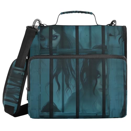 Creepy Woman Ringbuch mit 3 Ringen, 3,8 cm, mit Riemen, inklusive Reißverschlusstasche, Schulordner, Organizer für Schule/Büro Creepy Woman Ringbuch mit 3 Ringen, 3,8 cm, mit Riemen, inklusive Reißverschlusstasche, Schulordner, Organizer für Schule/Büro von WDdZzyy