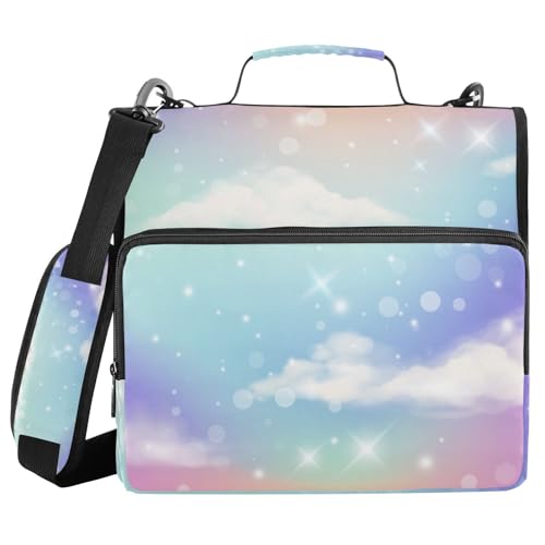Dokumentenmappe mit 3 Ringen, 3,8 cm, mit Reißverschluss und Schultergurt und Griff, mehrere Taschen, Dokumentenmappe, Organizer für Mittelschüler Dokumentenmappe mit 3 Ringen, 3,8 cm, mit Reißverschluss und Schultergurt und Griff, mehrere Taschen, Dokumentenmappe, Organizer für Mittelschüler von WDdZzyy