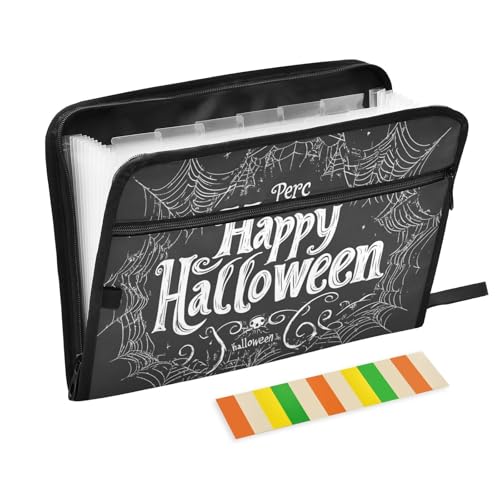 Erweiterbare Ordner "Happy Halloween", 13 Fächer, A4, Briefgröße mit Reißverschluss, für Organizer, Fächermappe Erweiterbare Ordner "Happy Halloween", 13 Fächer, A4, Briefgröße mit Reißverschluss, für Organizer, Fächermappe von WDdZzyy