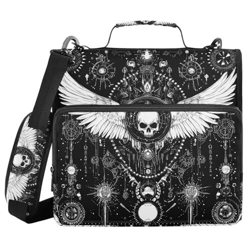 Evil Skull Black Gothic 3,8 cm 3 Ringe Reißverschluss Ordner mit Griff und abnehmbarem Schultergurt Laege Kapazität Dokumentenmappe Organizer für Schule und Büro Evil Skull Black Gothic 3,8 cm 3 Ringe Reißverschluss Ordner mit Griff und abnehmbarem Schultergurt Laege Kapazität Dokumentenmappe Organizer für Schule und Büro von WDdZzyy