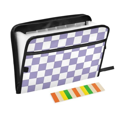 Fächermappe mit 13 Fächern, A4, mit Reißverschluss, für Organizer, Aktenordner, Violett und Weiß Fächermappe mit 13 Fächern, A4, mit Reißverschluss, für Organizer, Aktenordner, Violett und Weiß von WDdZzyy