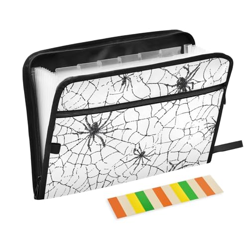 Fächermappe mit Etiketten, A4-Format, A4, mit Reißverschluss, für Bürobedarf, Ordner mit Cartoon-Spinne Fächermappe mit Etiketten, A4-Format, A4, mit Reißverschluss, für Bürobedarf, Ordner mit Cartoon-Spinne von WDdZzyy
