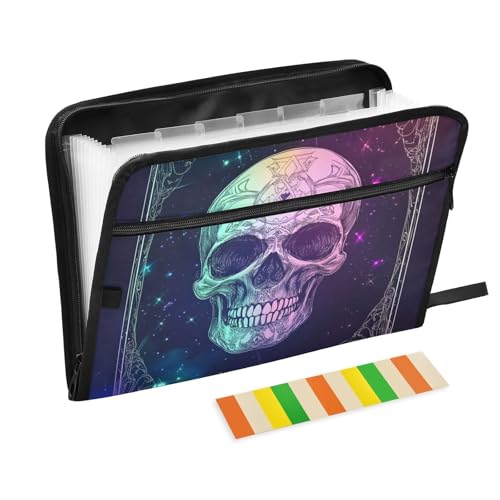 Fächermappe mit Piratenschädel, erweiterbar, 13 Fächer, A4, Briefgröße, mit Reißverschluss, für Aktenordner Fächermappe mit Piratenschädel, erweiterbar, 13 Fächer, A4, Briefgröße, mit Reißverschluss, für Aktenordner von WDdZzyy