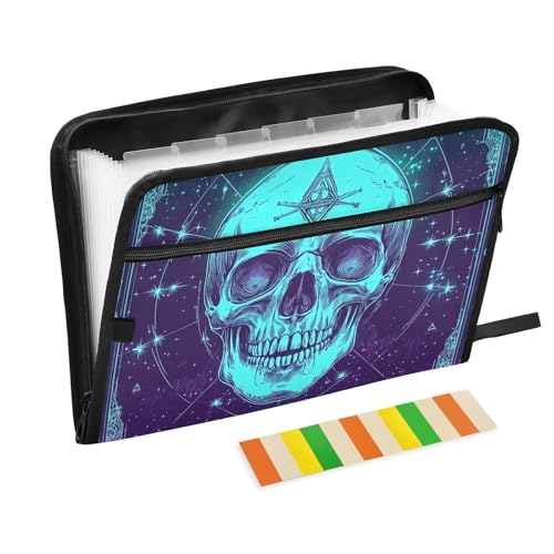 Fächermappen, Piratenschädel, erweiterbar, 13 Fächer, A4, Briefgröße, mit Reißverschluss, zum Aufhängen von Aktenordnern Fächermappen, Piratenschädel, erweiterbar, 13 Fächer, A4, Briefgröße, mit Reißverschluss, zum Aufhängen von Aktenordnern von WDdZzyy