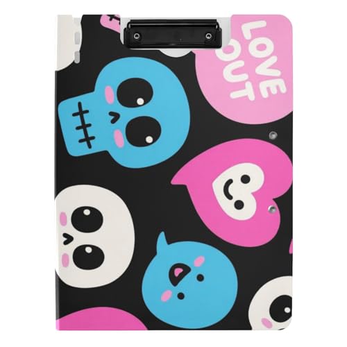 Faltbare Klemmbretter, Cartoon-Design, cooles und buntes Graffiti-Klemmbrett, A4, zwei Metall-Clips, Stifthalter, Büro-Klemmbrett mit Abdeckung Faltbare Klemmbretter, Cartoon-Design, cooles und buntes Graffiti-Klemmbrett, A4, zwei Metall-Clips, Stifthalter, Büro-Klemmbrett mit Abdeckung von WDdZzyy