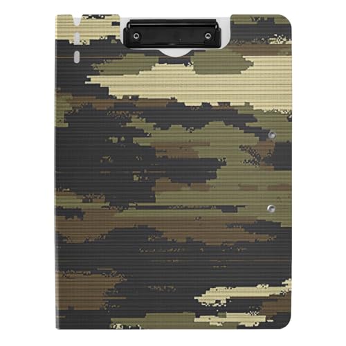 Faltbare Klemmbretter, modernes Armee-Grün, Camouflage, A4, Klemmbrett, Folio-Ordner, horizontale und vertikale Doppel-Clips, Schul-Klemmbrett mit Abdeckung von WDdZzyy