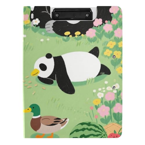 Faltbare Klemmbretter, niedlicher Cartoon-Zoo, A4, Klemmbrett, Binderfolio, zwei Metall-Clips, Stifthalter, Still-Clipboard mit Abdeckung von WDdZzyy