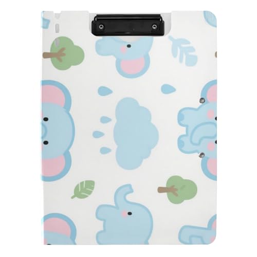 Faltbare Klemmbretter, niedlicher Cartoon-blauer Elefant, A4, Klemmbrett, Binderfolio, zwei Metall-Clips, Stifthalter, Still-Clipboard mit festem Einband Faltbare Klemmbretter, niedlicher Cartoon-blauer Elefant, A4, Klemmbrett, Binderfolio, zwei Metall-Clips, Stifthalter, Still-Clipboard mit festem Einband von WDdZzyy