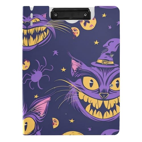 Faltbares Klemmbrett Halloween Grinsekatze Trendy A4 Klemmbrett Padfolio Zwei Metallclips Stifthalter Schule Klemmbrett mit Hardcover Faltbares Klemmbrett Halloween Grinsekatze Trendy A4 Klemmbrett Padfolio Zwei Metallclips Stifthalter Schule Klemmbrett mit Hardcover von WDdZzyy