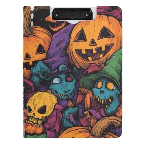 Faltbares Klemmbrett Horror Halloween Zwerg Kürbis A4 Klemmbrett Folio Binder Zwei Metallclips Stifthalter Still-Clipboard mit Abdeckung Faltbares Klemmbrett Horror Halloween Zwerg Kürbis A4 Klemmbrett Folio Binder Zwei Metallclips Stifthalter Still-Clipboard mit Abdeckung von WDdZzyy