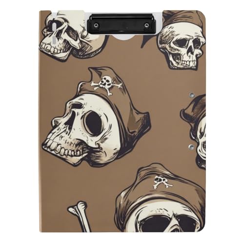 Faltbares Klemmbrett Totenköpfe Pirat Scharlachrot Braun A4 Klemmbrett Padfolio Zwei Metallclips Stifthalter Still-Clipboard mit Abdeckung Faltbares Klemmbrett Totenköpfe Pirat Scharlachrot Braun A4 Klemmbrett Padfolio Zwei Metallclips Stifthalter Still-Clipboard mit Abdeckung von WDdZzyy
