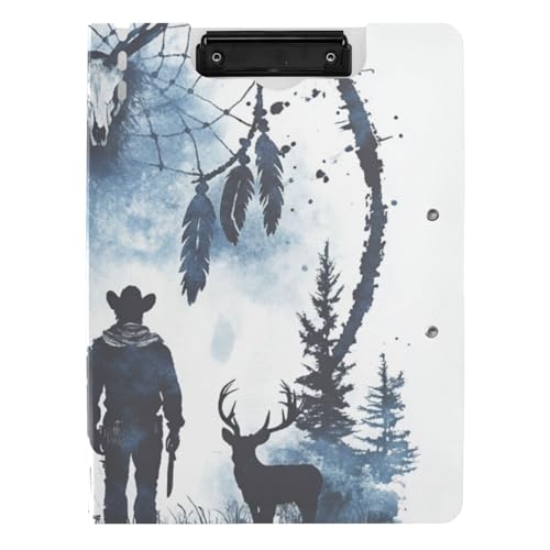 Faltbares Klemmbrett Western Cowboy Traumfänger Hirsch Schädel A4 Klemmbrett Clipfolio Zwei Metallclips Stifthalter Büro Klemmbrett mit Abdeckung Faltbares Klemmbrett Western Cowboy Traumfänger Hirsch Schädel A4 Klemmbrett Clipfolio Zwei Metallclips Stifthalter Büro Klemmbrett mit Abdeckung von WDdZzyy