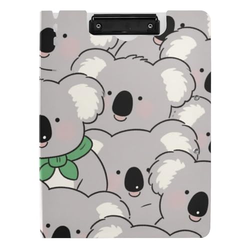 Faltbares Klemmbrett mit niedlichem Cartoon-Koala-Grau, A4-Klemmbrett mit Ordner, Doppel-Clips, Stifthalter, Still-Clipboard mit Abdeckung Faltbares Klemmbrett mit niedlichem Cartoon-Koala-Grau, A4-Klemmbrett mit Ordner, Doppel-Clips, Stifthalter, Still-Clipboard mit Abdeckung von WDdZzyy